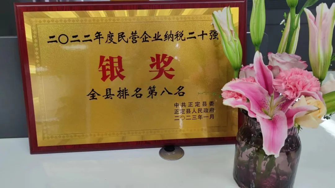 榮譽(yù) | 常宏裝飾榮獲正定縣2022年度民營企業(yè)納稅二十強(qiáng)銀獎